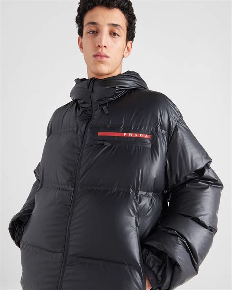 prada belted down puffer jacket review|Prada puffer jacket men.